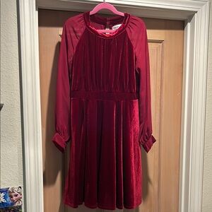 Honey and Rosie Red Long Sleeve Formal Dress